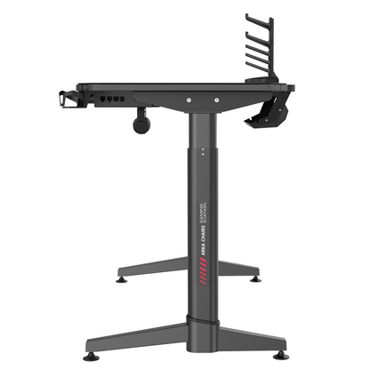 Birou gaming Arka Chairs Z14 Electric, 2 motoare, reglaj electric inaltime 140x66cm Profesional black pentru 2 monitoare, suprafata black carbon