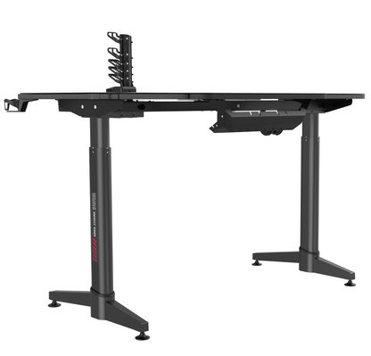 Birou gaming Arka Chairs Z14 Electric, 2 motoare, reglaj electric inaltime 140x66cm Profesional black pentru 2 monitoare, suprafata black carbon