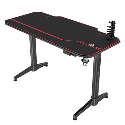 Birou gaming Arka Chairs Z14 Electric, 2 motoare, reglaj electric inaltime 140x66cm Profesional black pentru 2 monitoare, suprafata black carbon