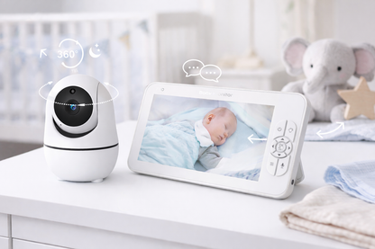 Baby Monitor ShineBaby idealSTORE, Ecran HD de 7 inch, Rotire Verticala si Orizontala,Raza mare de actiune pana la 300m