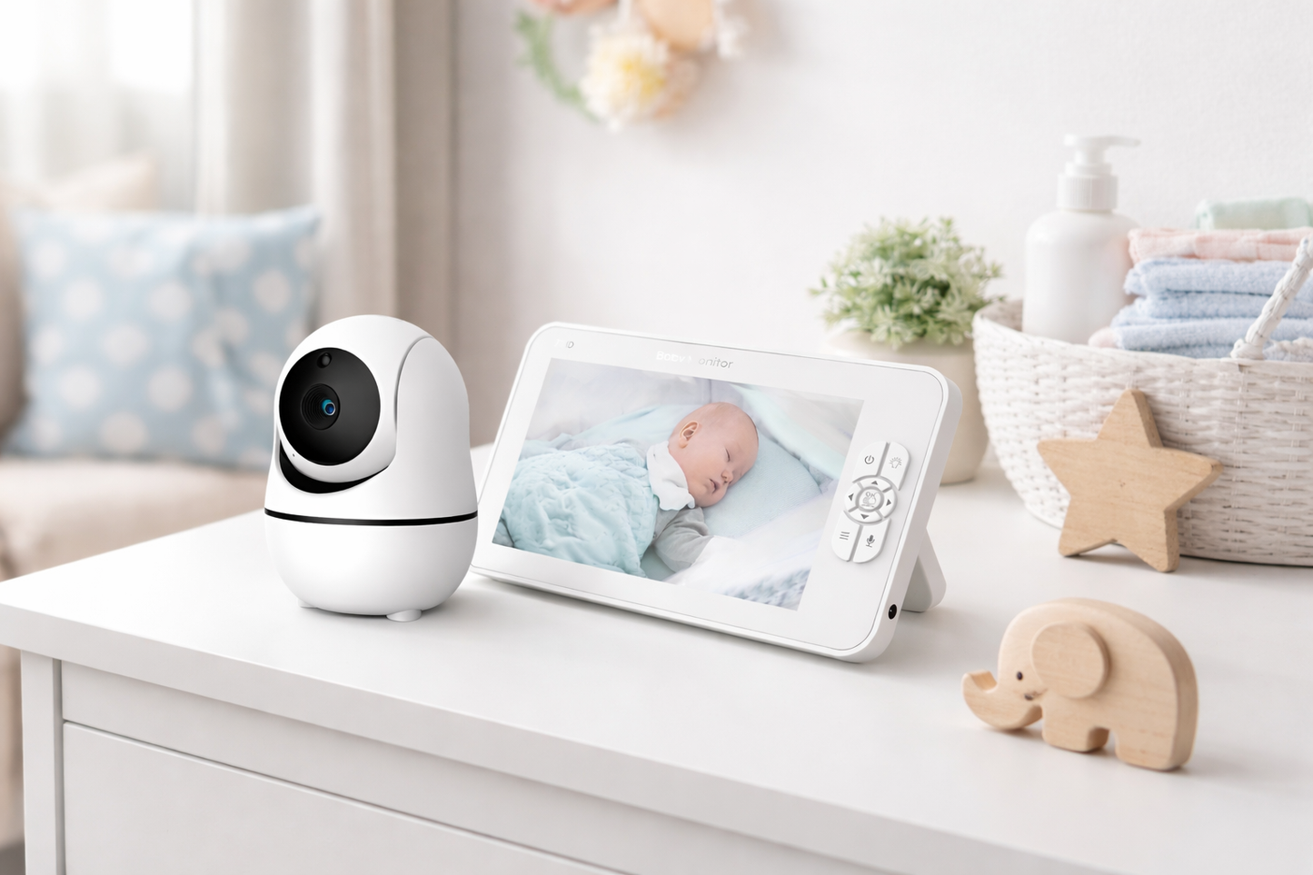 Baby Monitor ShineBaby idealSTORE, Ecran HD de 7 inch, Rotire Verticala si Orizontala,Raza mare de actiune pana la 300m