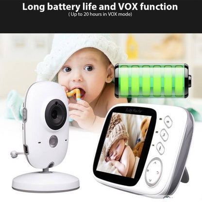 Baby monitor idealSTORE video-audio wireless cu night vision talk back si senzori temperatura, 3,2 inch
