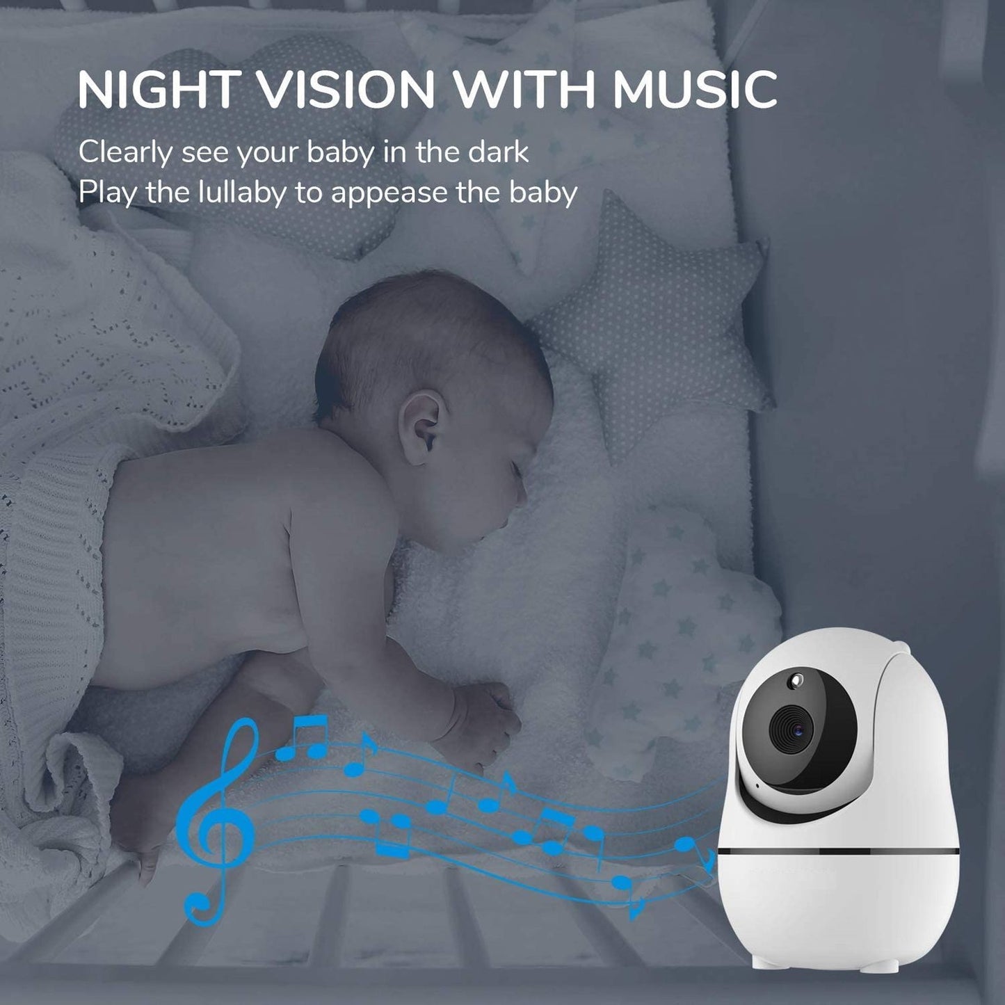 Sistem de Monitorizare Video si Audio Pentru Bebelusi idealStore, Ecran HD 3.5 inch, Vedere Nocturna, Raza Mare de Semnal