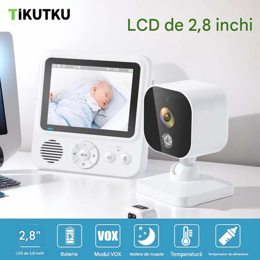 Baby Monitor Digital Wireless Audio-Video Smart BabyCam idealSTORE, Ecran HD 2, 8 inch LCD