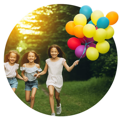 Set butelie heliu pentru baloane IdealStore Ballon Time 0.20 m3 cu reductor si 30 baloane colorate