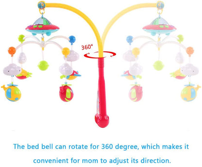 Carusel patut bebelusi, interactiv, Space Travel, muzical cu telecomanda si proiector, multicolor, pentru bebelusi, + 0 luni