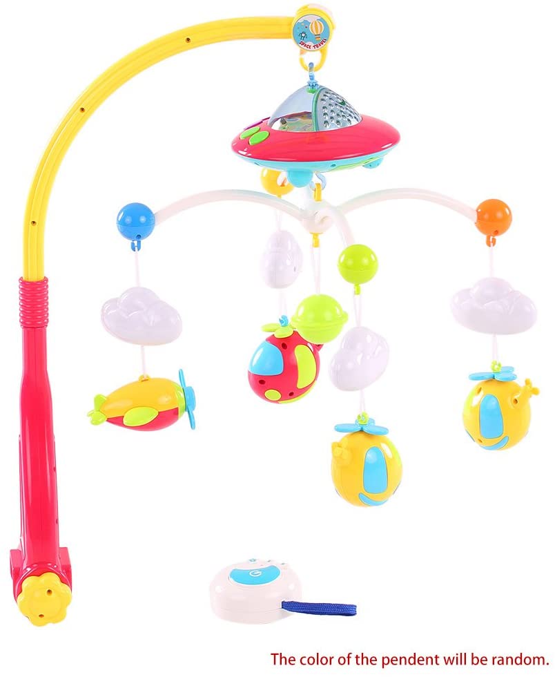 Carusel patut bebelusi, interactiv, Space Travel, muzical cu telecomanda si proiector, multicolor, pentru bebelusi, + 0 luni