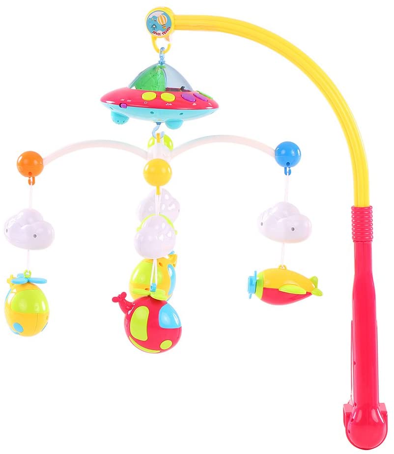 Carusel patut bebelusi, interactiv, Space Travel, muzical cu telecomanda si proiector, multicolor, pentru bebelusi, + 0 luni