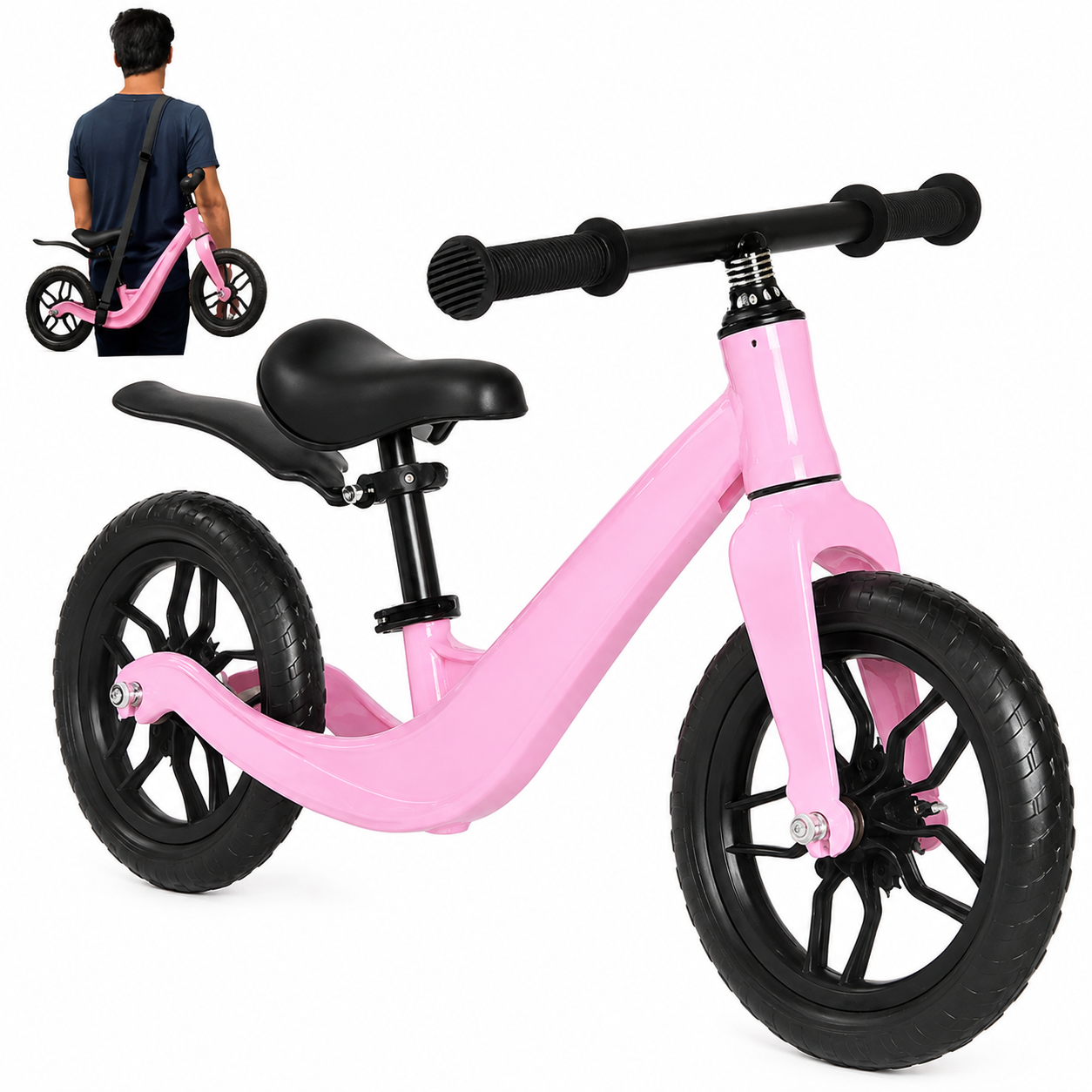 Bicicleta de echilibru fara pedale IdealStore cu roti EVA si cadru magneziu