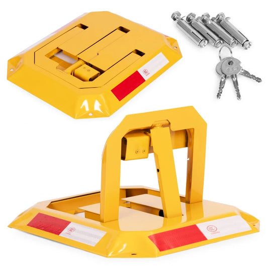 Blocator parcare pliabil idealSTORE cu cheie si benzi reflectorizante 46x56x30CM