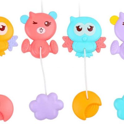 Carusel Patut Cu Telecomanda Si 500 Melodii,Culoare Alb/Roz