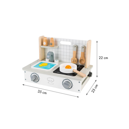 Mini Bucatarie pentru Copii, Bigshot BS0159, cu 7 Accesorii 35 x 25 x 22 cm