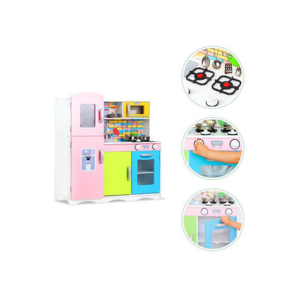 Bucatarie din Lemn Pentru Copii Bigshot BS038MC, 86 x 81 x 30 cm, Multicolora