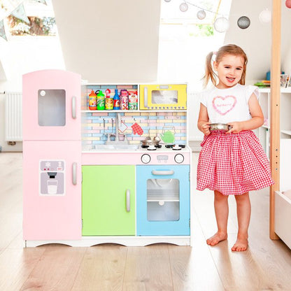 Bucatarie din Lemn Pentru Copii Bigshot BS038MC, 86 x 81 x 30 cm, Multicolora