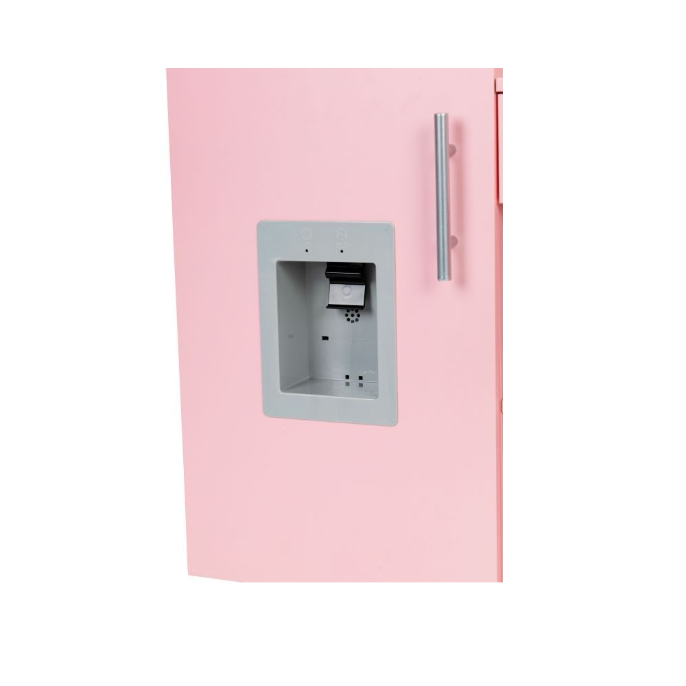 Bucatarie Mare de Jucarie din Lemn pentru Copii, Bigshot BS7268, Telefon, Cuptor, Aragaz, Frigider, Chiuveta, Rafturi, 86 x 30 x 88 cm, Roz