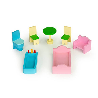 Casuta de Joaca Pentru Copii Bigshot BS8123MC, 4 Incaperi, Mobilier, 93 x 48 x 24 cm, Multicolor