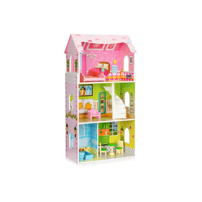 Casuta de Joaca Pentru Copii Bigshot BS8123MC, 4 Incaperi, Mobilier, 93 x 48 x 24 cm, Multicolor