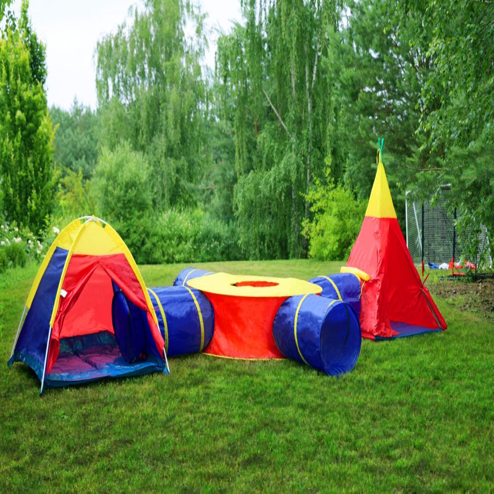 Set Corturi cu Tunel de Joaca pentru Copii, Bigshot BS8905, Multifunctional 7 in 1, 532 x 135 cm, Multicolor