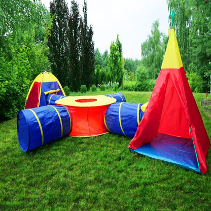 Set Corturi cu Tunel de Joaca pentru Copii, Bigshot BS8905, Multifunctional 7 in 1, 532 x 135 cm, Multicolor