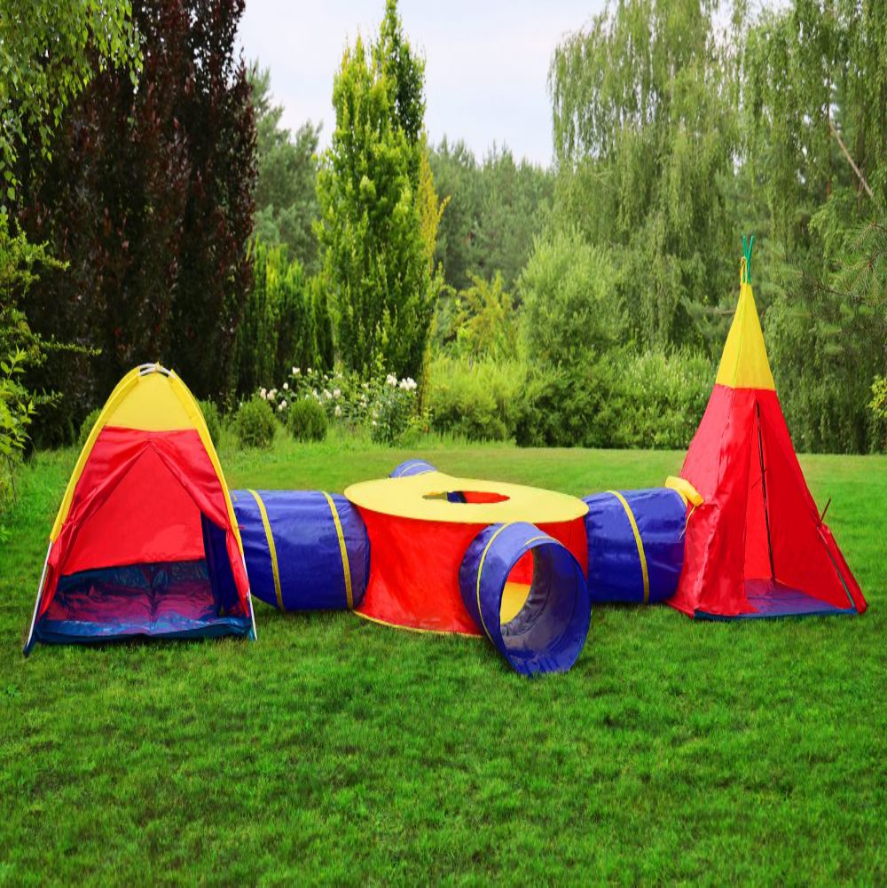 Set Corturi cu Tunel de Joaca pentru Copii, Bigshot BS8905, Multifunctional 7 in 1, 532 x 135 cm, Multicolor
