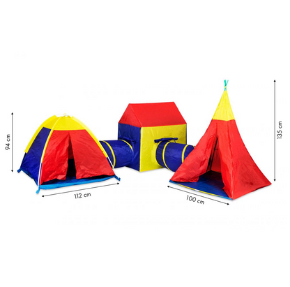 Set Corturi cu Tunel de Joaca pentru Copii, Bigshot BS8906MC, Multifunctional 5 in 1, Multicolor