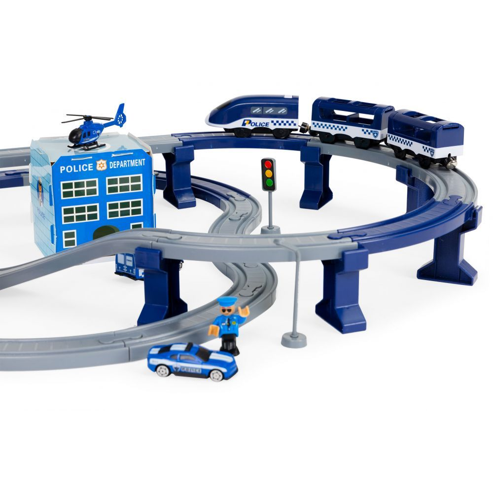 Set Trenulet de Jucarie, Bigshot BSHC493770, cu Baterii, 92 Piese, Albastru