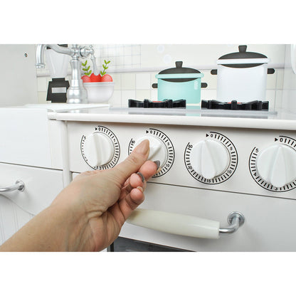 Bucatarie din Lemn Premium pentru Copii idealSTORE Chef's Max Cook 98x92.5x30 cm cu Iluminare LED si Elemente Mobile