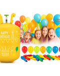 Set butelie heliu pentru baloane IdealStore Ballon Time 0.42 m3 cu reductor si 50 baloane colorate