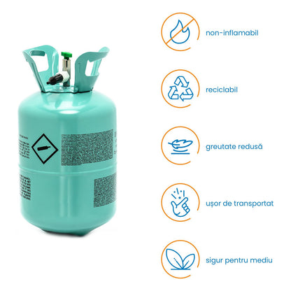 Butelie cu heliu pentru baloane IdealStore FunGreen 0.2 m3 cu reductor, pana la 30 baloane
