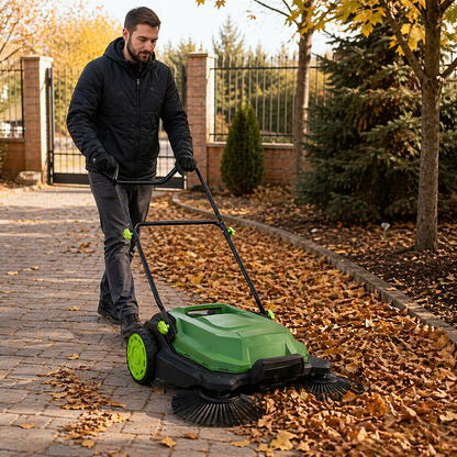 Matura manuala GardenLux idealSTORE, Latime de lucru 680mm, Recipient colector de 24L,Capacitate de curatare 2100 m2 /h