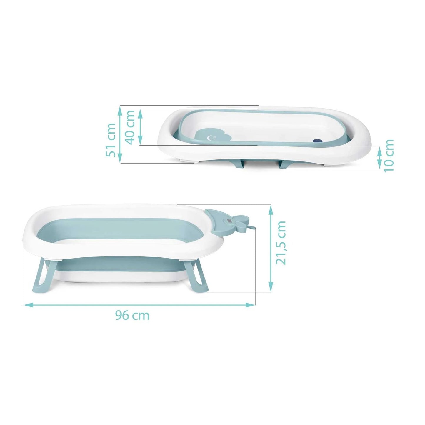 Cadita pliabila pentru bebelusi cu termometru LCD Superbath IdealStore