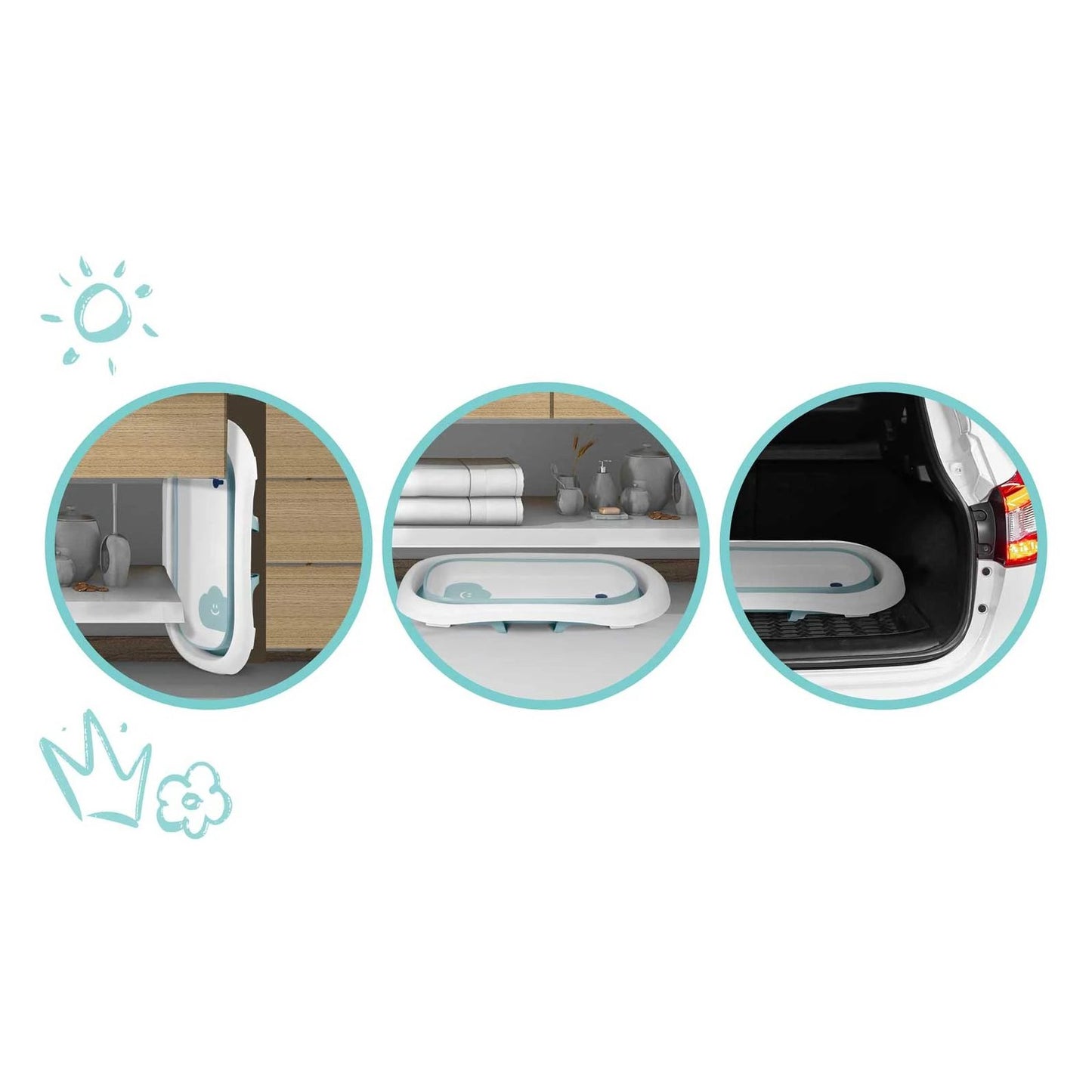 Cadita pliabila pentru bebelusi cu termometru LCD Superbath IdealStore