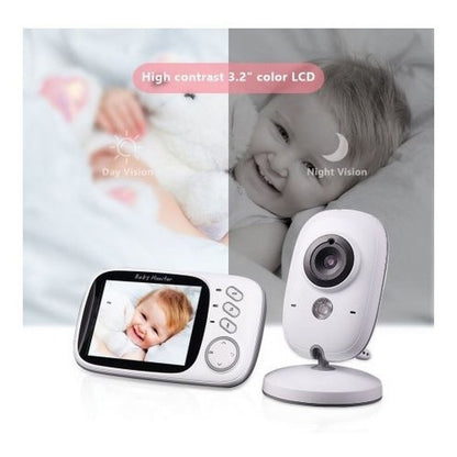 Baby monitor idealSTORE video-audio wireless cu night vision talk back si senzori temperatura, 3,2 inch