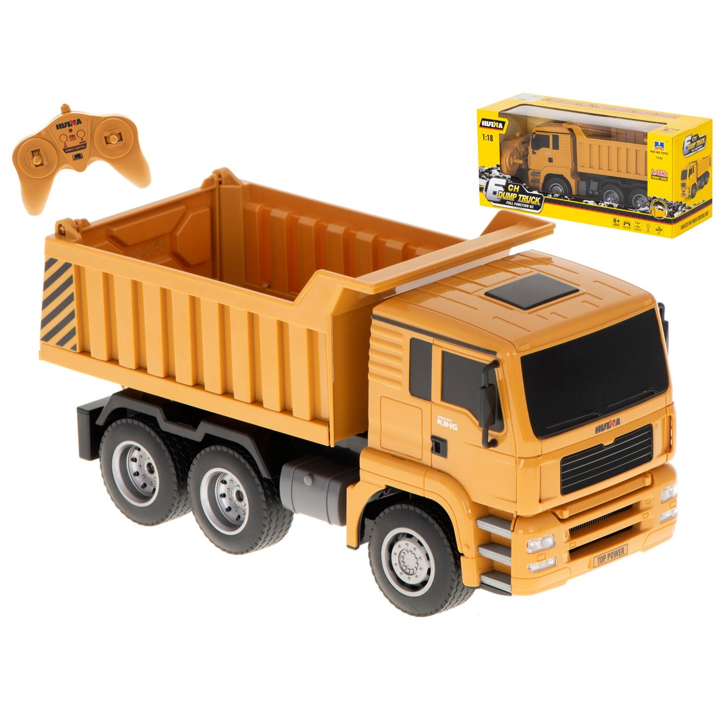 Camion interactiv de jucarie cu telecomanda, LED si incarcare USB 1:18