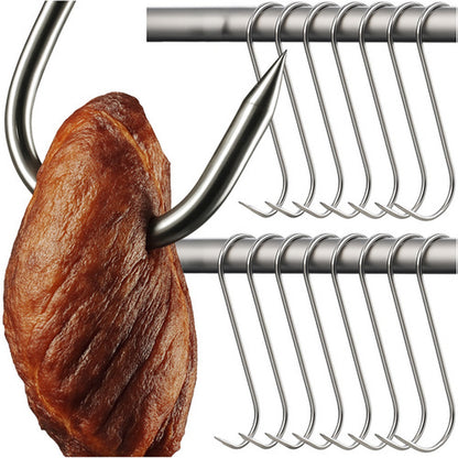Set 15 Carlige Macelarie IdealStore din Otel Inoxidabil Tip S, Sarcina 15 kg