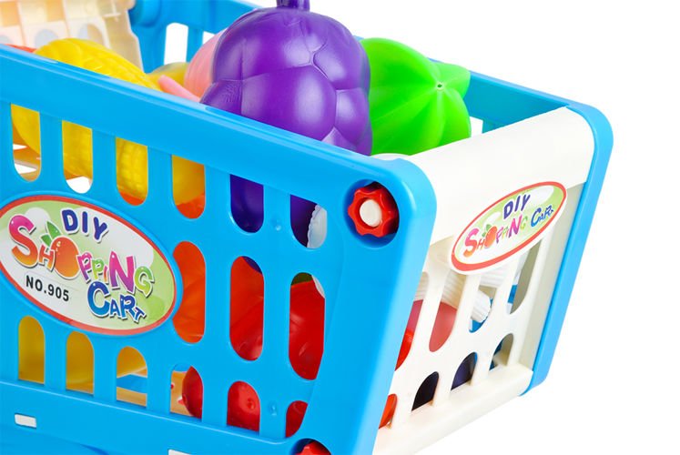 Carucior de Cumparaturi Pentru Copii cu 16 Alimente ce Dezvolta Imaginatia si Stimuleaza Creativitatea