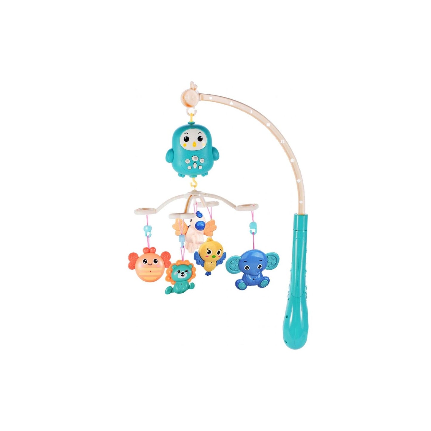 Carusel interactiv multifunctional pentru patut bebe Happy Bed Bell cu telecomanda