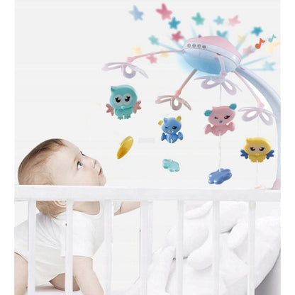 Carusel interactiv multifunctional pentru patut bebe Night Bed Bell cu proiectie si telecomanda