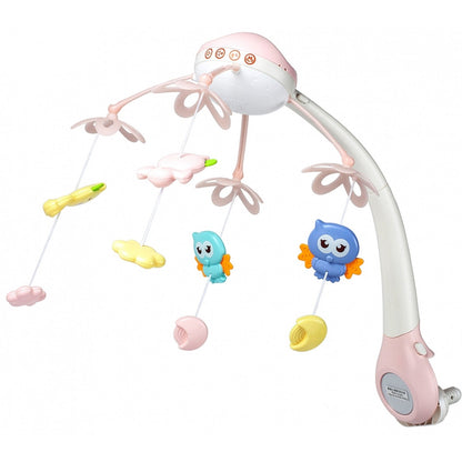 Carusel interactiv multifunctional pentru patut bebe Night Bed Bell cu proiectie si telecomanda