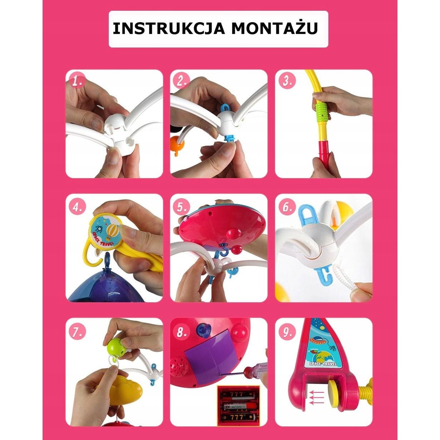 Carusel interactiv pentru patut bebelusi IDL Vise Frumoase cu proiector si muzica