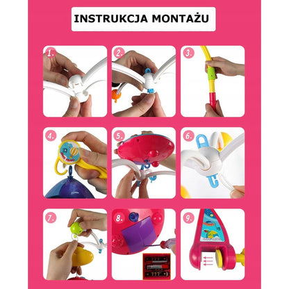 Carusel interactiv pentru patut bebelusi IDL Vise Frumoase cu proiector si muzica