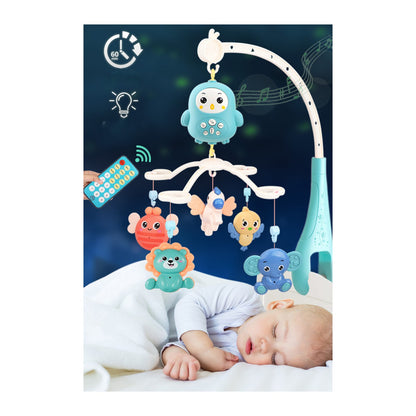 Carusel interactiv multifunctional pentru patut bebe Happy Bed Bell cu telecomanda