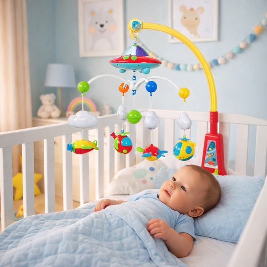 Carusel interactiv pentru patut bebelusi IDL Vise Frumoase cu proiector si muzica