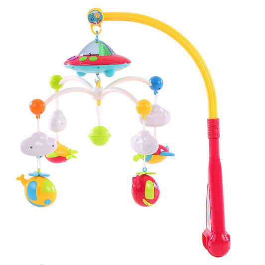Carusel Patut Bebelusi Muzical cu Telecomanda NOVOKIDS Dream World, Cu Proiectie Tavan, Lumini Multicolore, Miscari Circulare Lente, Volum Reglabil, Avioane