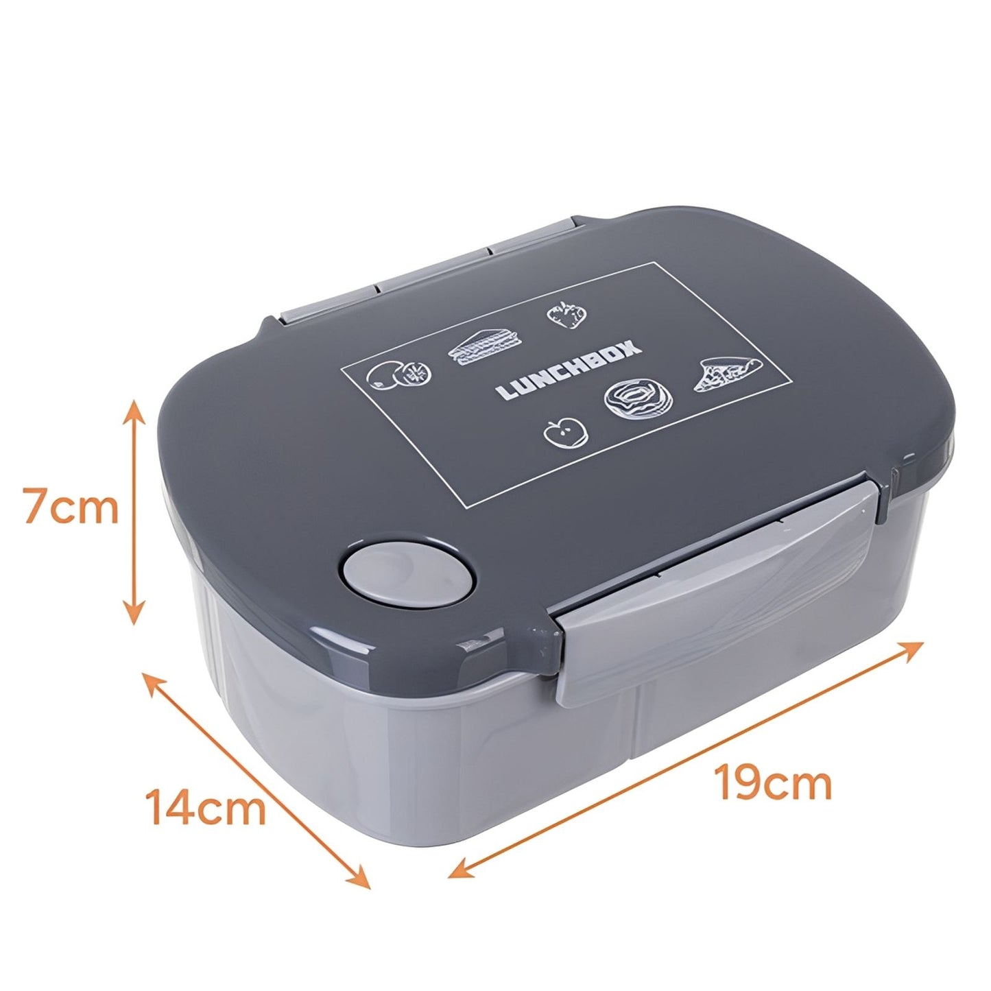 Caserola Lunchbox idealSTORE 800ml cu Capac Etans si 3 Compartimente