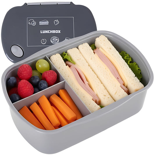 Caserola Lunchbox idealSTORE 800ml cu Capac Etans si 3 Compartimente