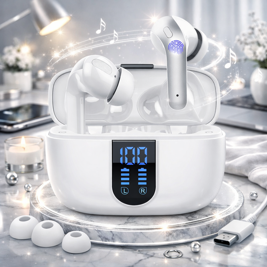 Casti Wireless Supersound Idealstore Bluetooth 5.2 cu Afisaj LED si Control Touch