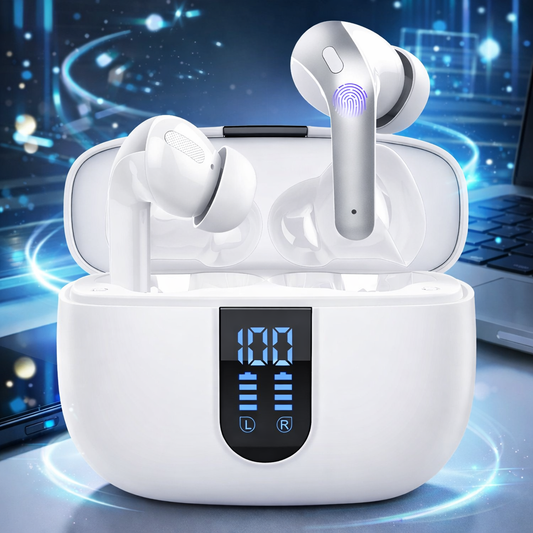 Casti Wireless Supersound Idealstore Bluetooth 5.2 cu Afisaj LED si Control Touch