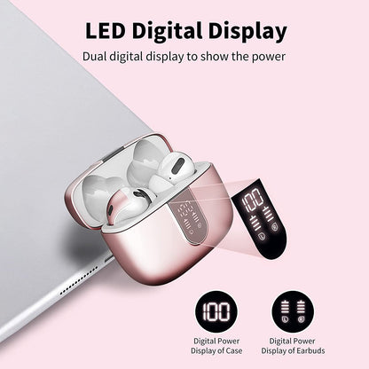 Casti Wireless Bluetooth 5.2 SuperSound IdealStore cu Afisaj LED Roz
