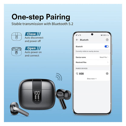 Casti Wireless Bluetooth 5.2 SuperSound IdealStore cu Afisaj Digital LED